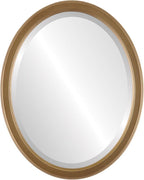 OVALCREST Oval Beveled Wall Mirror for Home Decor - Toronto Style - Desert Gold - 18" x 14"