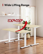 SANODESK Standing Desk Height Adjustable Electric Stand up Desk 63x32 Inches Sit Stand Home Office with Splice Board, White Frame/White Wood Grain