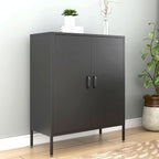 Metal Locker Storage Cabinet, Home Office Metal Storage Cabinet Small Sideboard with 2 Doors and 2 Adjustable Shelves,40" Counter Cabinets for Office Garage Bathroom Living Room Hallway