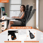 Comfortable Office Chair,Executive Leather Computer Chair with Lumbar Support,Adjustable Height & Armrests,Black