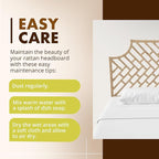 Kouboo Rattan Chippendal Headboard, Queen Size, Bedroom Furniture, Bohemian Decor, Headboard, Natural