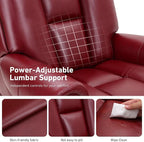 EONIX Four Motor Lay Flat Power Lift Recliner Chair for Elderly, 400lbs Electirc Lift Chair for Living Room, Independent Adjustable Lumbar Support & Headrest, Extended Footrest, Burgundy