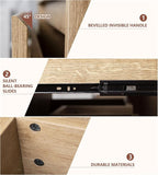 Bathroom Vanity, Natural Color Wall-Mounted Bathroom Vanity with Hidden Drawer (Nature with Sink, 36")