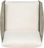 Christopher Knight Home Havets Patio Acacia Wood Club Chair with Woven Rope, Comfortable Outdoor Armchair, Water-Repellent Thick Cushion Deep Seating for Porch, Garden, Backyard, Balcony, Gray+Beige