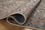 Loloi Amber Lewis Georgie Collection GER-05 Denim/Spice 18" x 18", .19" Pile Height, Sample Rug