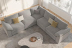 EASE MOOSE Oversized Modular Sectional Sofa, Extra Large L Shape Sectional Cloud Couch,Comfty Deep Seat Wide Modular Sofa for Living Room Removable Cover