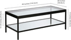 Henn&Hart 45" Wide Rectangular Rectangular Coffee Table in Blackened Bronze, Modern Rectangular Coffee Tables for living room, studio apartment essentials