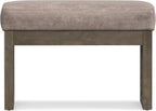 SIMPLIHOME Milltown 27 inch Wide Contemporary Rectangle Footstool Ottoman Bench in Distressed Grey Taupe Vegan Faux Leather, Assembled, For the Living Room and Bedroom