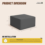 Cozy Square Ottoman, Comfortable Seating, No Assembly Required, Gray