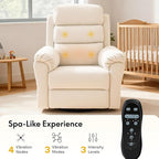 FLEXISPOT XRC6 Nursery Swivel Rocker Recliner with Massage & Heat, Rocking Glider Chair w/ 28" High Back, Comfy Upholstered Armchair for Living Room Nursery, FSC Certified(Premium Chenille, Beige)