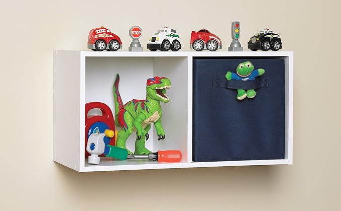 ClosetMaid Cubeicals 2 Cube Storage Shelf Organizer Bookshelf, Stackable or Hanging Wall Mount, Easy Assembly, White Wood Finish