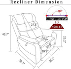 Lift Chair Lay Flat Recliner Heat Massage Dual Motor Infinite Position Power Recliners with Left Side Tray Table-Wireless Charger,Cup Holder
