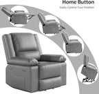 PU Leather Electric Power Lift Chair, Recliner Massage Chair with Remote Control and Side Pocket for Elderly, Power Lift Recliner Sofa with Heat and Massage for Living Room, Bedroom, Gray
