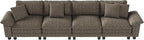 157.5" Cloud Modular Sectional Sofa, 4-Seater w/Deep Seat & Removable Arms, Plush Chenille for Living Room - Smoky Gray