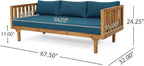 Christopher Knight Home Claremont Outdoor 3 Seater Daybed with Cushions - Acacia Wood - Teak/Dark Teal