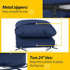 AAAAAcessories Outdoor Deep Seat Cushions, Waterproof, Fade-Resistant Patio Furniture Replacement Cushions, 24" x 24" x 5", Navy Blue