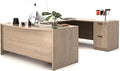 66.93'' U-Shaped Executive Office Desk with File Cabinets (Lime)