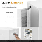 Metal Storage Cabinets with Drawer, 36”H Lockable Storage Cabinet with Doors and Adjustable Shelves, Small White Steel File Cabinet for Home, Office, Warehouse, School, Assembly Required