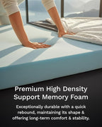 ViscoSoft 4 Inch Memory Foam Mattress Topper Short Queen - Select High Density Ventilated RV Mattress Pad - Removable Bamboo-Rayon Cover