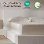 RECCI Cloud Upholstered Queen Bed Frame with Headboard, 5 Inch Foam Padded Platform, No Box Spring, Easy Assembly (Off-White)