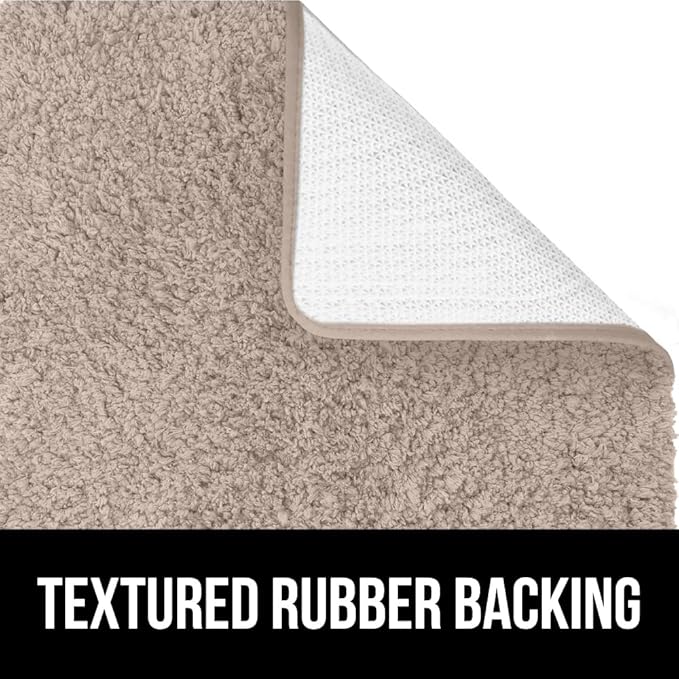 GORILLA GRIP Bathroom Rugs, Ultra Soft Absorbent Mat, Thick Plush Bath Rug, Machine Washable, Microfiber Quick Dry, Mats for Shower, Bathtub and Floor, Home Decor Accessories, 24x17, Beige