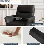 HAOBO Home Modern Black Accent Chair Upholstered PU Leahter Armchair for Bedroom Living Room Chairs Office Chair