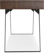 SIMPLIHOME Lowry Large Desk - 72-Inch Wide Solid Acacia Wood and Metal Writing Desk in Distressed Charcoal Brown, Modern Industrial Home Office Table with 2 Deep Drawers and Flip-Down Keyboard Tray