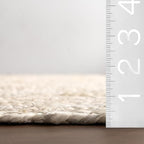 nuLOOM Oval 4x6 Rigo Jute Hand Woven Area Rug, Off White, Solid Farmhouse Design, Natural Fiber, For Bedroom, Living Room, Dining Room, Hallway, Office, Kitchen, Entryway