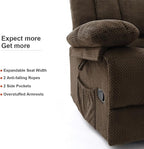 Recliner Chair Oversized 360° Swivel Rocker Recliners with Massage and Heating Theater Chairs Lounge Sofa Adults Lazy Sofas Single Couch for Living Room Overstuffed Armrests XL (Brown)