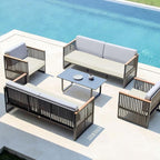 Easy-Going Waterproof Patio Cushion Covers 24x22x4 inch 4 Pack Replacement Non-Slip Outdoor Seat Cushion Slipcover with Zipper. Cream