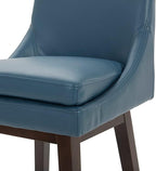 CHITA Counter Height Swivel Barstool, FSC Certified Upholstered Bar Stool, 26.8" H Seat Height, PU Leather in Dark Blue