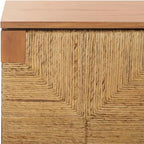 SAFAVIEH Couture Collection Roseanne Natural Banana Stem 4-Door Sideboard Buffet Storage Table, Ideal for Dining Room, Living Room, Entryway, Bedroom, Home Office