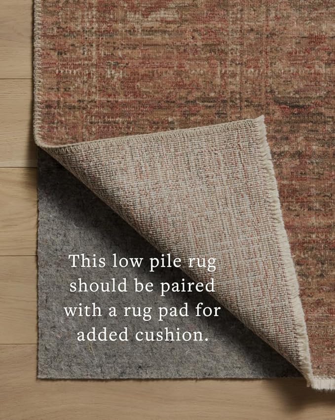 Loloi Amber Lewis Molly Collection MOL-09 Brick/Bark 3'-0" x 5'-0" Low Pile Accent Rug