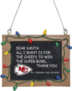 NFL Resin Holiday Christmas Chalkboard Sign Ornament