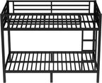 Bellemave Twin XL Over Twin XL Bunk Bed for Adults, Heavy Duty Bunk Beds Frame with Build in Ladder and Full Length Guardrail, Easy Assemble Bunkbeds, Noise Reduced, Mattress Not Included, Black