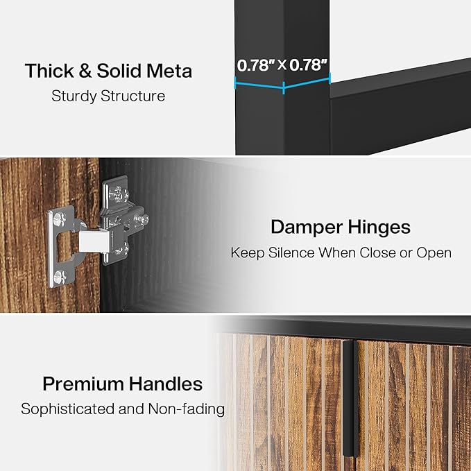 Tribesigns Shoe Cabinet with Doors, 6 Tiers Shoe Storage Cabinet for Entryway, 25 Pairs Wooden Shoe Cabinets, Modern Shoe Organizer Storage for Living Room, Bedroom, Hallway, Closet, Black and Brown