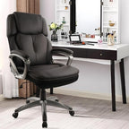 CLATINA Big and Tall Executive Office Chair, Extra Wide Seat, 500 LBS Capacity Heavy Duty Ergonomic Cloth Desk Chair with Wheels and Padded Armrests, High Back Fabric Computer Task Chair, Black