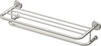 Gatco 5378 Designer II Bathroom Spa Towel Rack, 24", Satin Nickel | Wall Mounted Stainless Steel 26.50" W X 5.68" H X 10" D Towel Holder Rack with Towel Bar for Bathroom