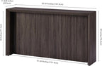 Henn&Hart 56'' Wooden Rectangular Fluted Console Table Entryway Table, Sofa Table for Entryway, Living Room, Couch, Hallway, or Office, Alder Brown