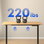FLEXISPOT E3 Dual Motor Electric Standing Desk 55x28 Inch Whole-Piece Board Height Adjustable Electric Sit Stand Desk (Black Frame + Maple Desktop, 2 Packages)