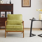 VINGLI Upgraded Premium Corduroy Accent Chairs Set of 2,Upholstered Arm Chair,Solid Wood Comfy Reading Chair with Pillow, Mid Century Modern Chairs for Living Room,Bedroom,Green