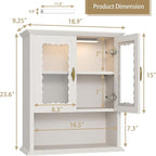 CJL Bathroom Wall Cabinet with Motion Sensor Led Light, Over The Toilet Storage Cabinet, 18.9'' x 23.6'' Medicine Cabinet of Mid-Century Modern Design with Acrylic Door, White