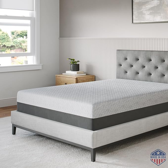 Celestial Sleep Gel Memory Foam Mattress in a Box, Made in The USA, CertiPUR-US® Certified Foam, Oeko-Tex, and Fiberglass-Free Certified Bed, 8 inch Firm - Queen