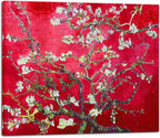 Wieco Art Large Red Almond Blossom Tree Vincent Van Gogh Paintings Reproduction Canvas Prints Wall Art for Home Decor and Wall Decor Classical Flowers Pictures Artwork