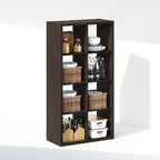 Furinno Cubic Closet Organizers and Storage, 8-Cube Closet Organizer, Open Shelf Closet Storage, Extra Thick Frame for Wardrobe, Bedroom, Living Room, Dark Oak