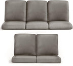 Outdoor Chair Cushions 5 Packs - Outside 22x24 High Back Water-Resistant Cushion with Zipper Cover for Outdoor Glider Rocking Chairs Loveseat 3-seat Couch Sofa – Grey/Regular