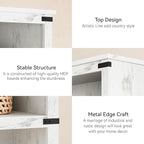 IDEALHOUSE 5 Tier Bookcase, Farmhouse Book Shelf with Storage, Tall Book Case Wooden 5 Shelf Bookcase for Home Office, Living Room, Bed Room (White, 67.4" H x 31.5" W x 12.8" D)