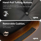 Top Black Grain Leather, Mid Century Chaise Lounge Chair and Ottoman, Modern Chair Classic Design, Walnut Wood, Heavy Duty Base Support for Living Room Study Lounge Office