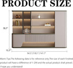 Modern L Shaped Desk, 118.1 inch Large Desk with Storage, Executive Desks for Home Office No Installation Required with Drawers and Lockable, Without Desk or Computer Chair (Filing Cabinet)