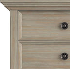 SIMPLIHOME Amherst SOLID WOOD 24 Inch Wide Traditional Bedside Nightstand Table in Distressed Grey, For the Living Room and Bedroom